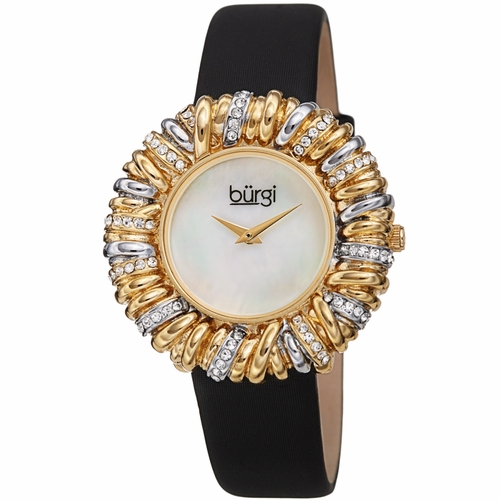 Burgi BUR255BK Twisted Bezel Ladies Quartz Watch