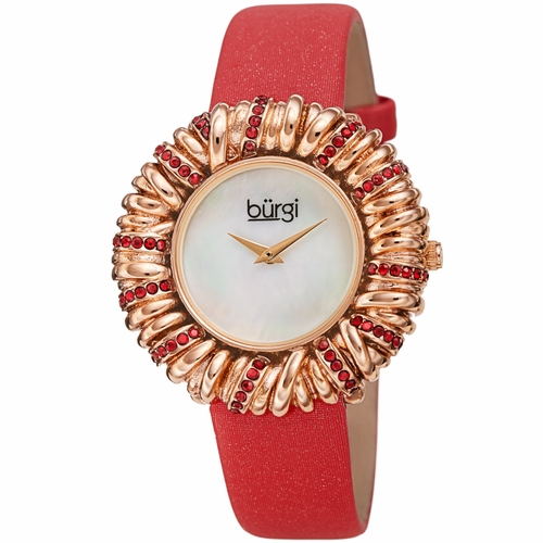 Burgi BUR255RD Twisted Bezel Ladies Quartz Watch