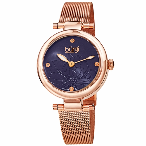 Burgi BUR260RGBU Flower Marker Ladies Quartz Watch
