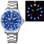 Deep Blue COMTRTBLUBLUBRAC Daynight T-100 Commander Tritium Mens Automatic Watch