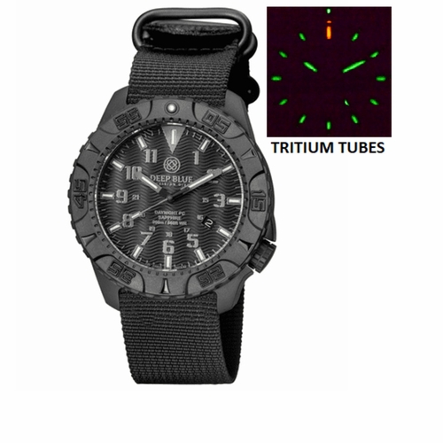 Deep Blue DAYNIGHTPCSTEALTHZULU Daynight Tritium Pc Quartz Diver Unisex Quartz Watch