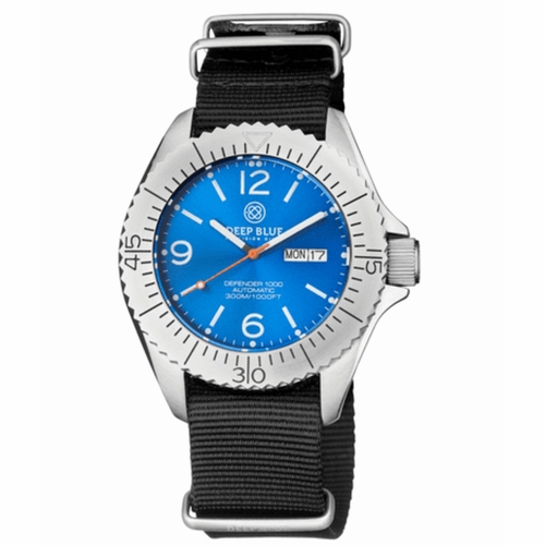 Deep Blue DEFENDER44SSLIGHTBLUESUNRAYNATO Defender 1000 44MM Unisex Automatic Watch