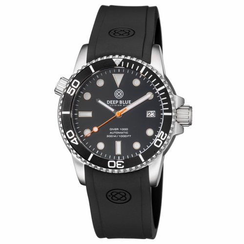 Deep Blue DIVER40BLACKORGSEC Diver 1000 Unisex Automatic Watch