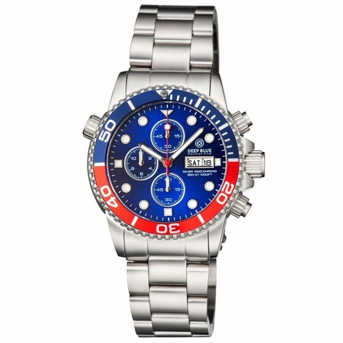 Deep Blue DIVER40CHRONOPEPSIBRACE Diver 1000 Quartz Chronograph Diver Unisex Chronograph Quartz Watch
