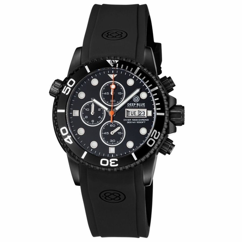 Deep Blue DIVER40CHRONOPVD Diver 1000 Quartz Chronograph Unisex Chronograph Quartz Watch