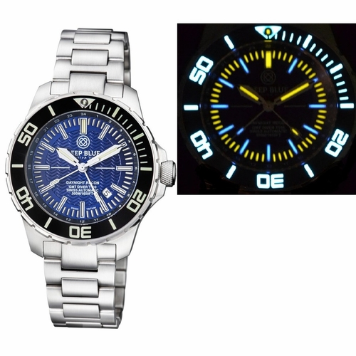 Deep Blue DNIGHTT1002893DARKBLUE Daynight Swiss Automatic Tritium Mens Automatic Watch