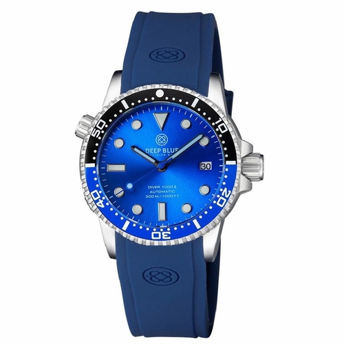 Deep Blue DVR402BTMNBLU DIVER 1000 40MM Automatic Ceramic Bezel Diver stra Unisex Automatic Watch