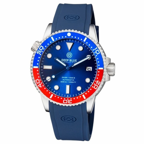 Deep Blue DVR402PEPSBHND DIVER 1000 40MM Automatic Ceramic Bezel Diver stra Unisex Automatic Watch