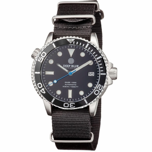 Deep Blue DVR40BLKBLUESECNATO DIVER 40 Unisex Automatic Watch