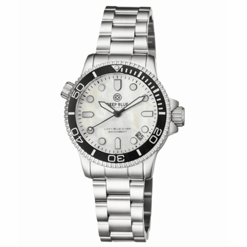 Deep Blue LIZBBLKWHITE1 Lizzy Blue Ladies Quartz Watch