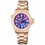 Deep Blue LIZBLUEROSEABLONEPURPLE12 Lizzy Blue Diver Ladies Quartz Watch