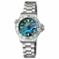 Deep Blue LIZBWHTGRNABALONE1 Lizzy Blue Diver Ladies Quartz Watch