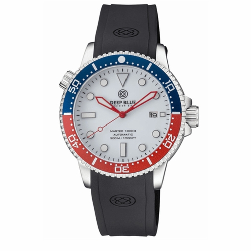Deep Blue M1KPEPSIWHITEREDHND Master 1000 Gen2 Mens Automatic Watch