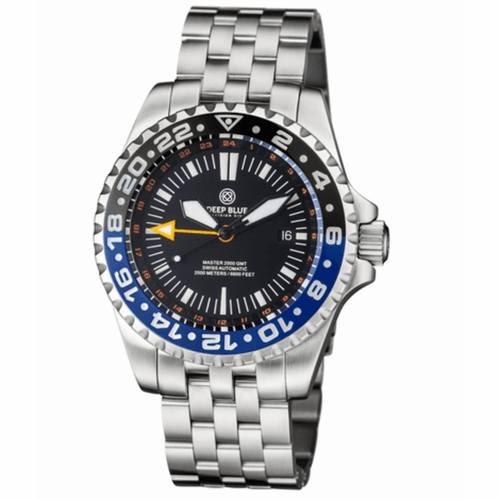 Deep Blue M2KGMTBATMANORANGE Master 2000 Diver Mens Automatic Watch