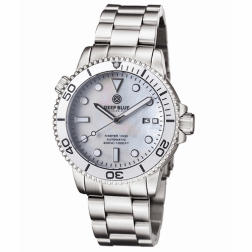 Deep Blue MAS1KSILWHITEMOPBRACLET Master 1000 Unisex Automatic Watch
