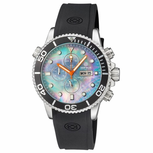 Deep Blue MASTER1KCHRONOBLKMOP Master 1000 Quartz Chronograph Diver Unisex Chronograph Quartz Watch