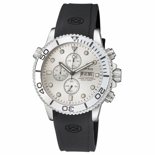 Deep Blue MASTER1KCHRONOSILSIL Master 1000 Quartz Chronograph Diver Unisex Chronograph Quartz Watch