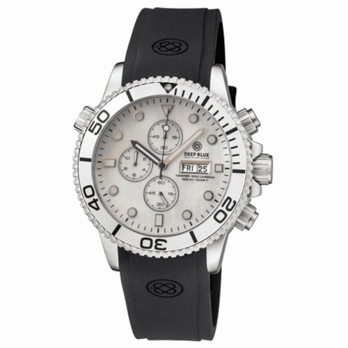 Deep Blue MASTER1KCHRONOSILWHITEMOP Master 1000 Quartz Chronograph Diver Unisex Chronograph Quartz Watch Deep Blue MASTER1KCHRONOSILWHITEMOP Master 1000 Quartz Chronograph Diver Unisex Chronograph Quartz Watch