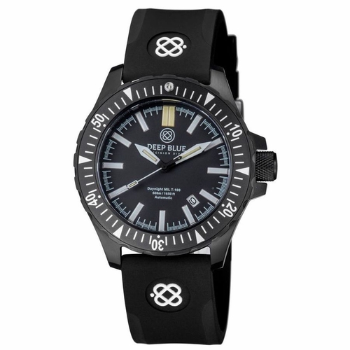 Deep Blue MILT100PVDBLACKBLUETUBES Daynight Mil T-100 Tritium Flat Tubes Unisex Automatic Watch Deep Blue MILT100PVDBLACKBLUETUBES Daynight Mil T-100 Tritium Flat Tubes Unisex Automatic Watch