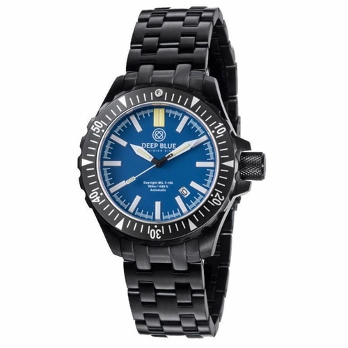 Deep Blue MILT100PVDBLUEBLUETUBESBRAC Daynight Tritium Unisex Automatic Watch