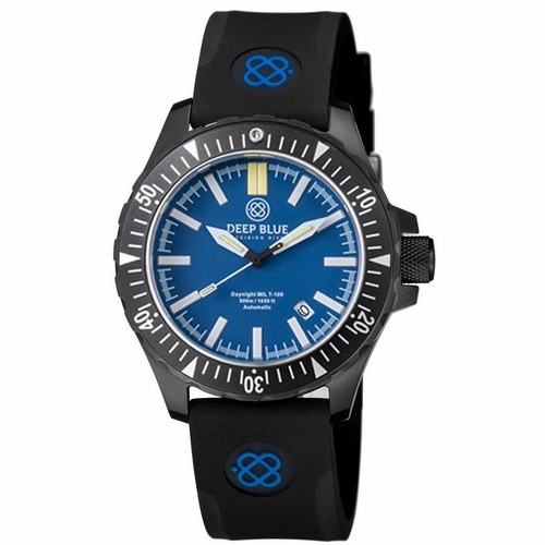 Deep Blue MILT100PVDBLUEGREENTUBES Daynight MIL T-100 Unisex Automatic Watch