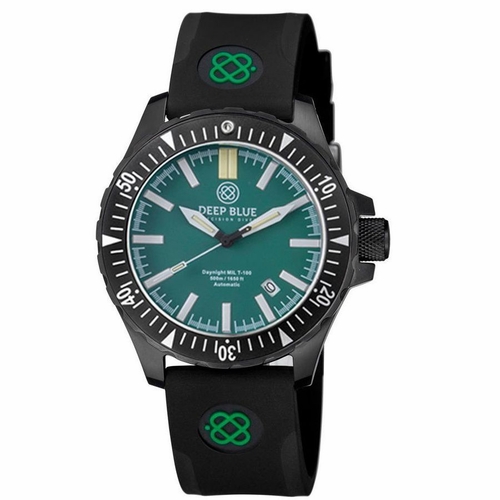 Deep Blue MILT100PVDGREENGREENTUBES Daynight MIL T-100 Unisex Automatic Watch Deep Blue MILT100PVDGREENGREENTUBES Daynight MIL T-100 Unisex Automatic Watch