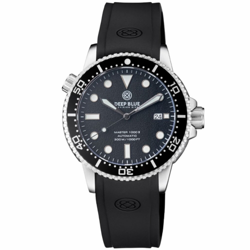 Deep Blue MSTR442BLKWHITTEXTSTRP Master 1000 Mens Automatic Watch