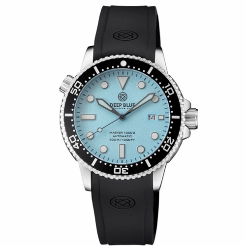 Deep Blue MSTR442LTBLUEWHITTEXTSTRP Master 1000 Mens Automatic Watch