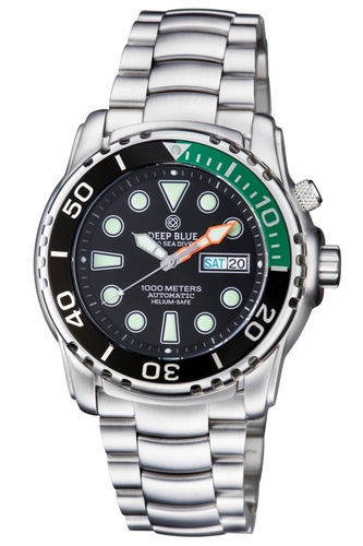 Deep Blue PSD1KQTRGRNBLK Pro Sea Diver 1000 Automatic Mens Automatic Watch