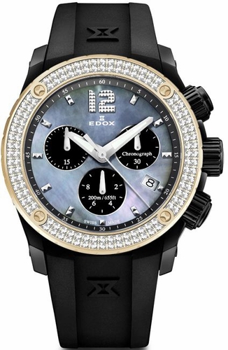 Edox 10411 37NR120D NANN Chronoffshore-1 Ladies Chronograph Quartz Watch