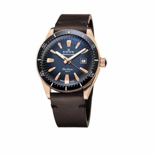 Edox 80126 BRN BUIDR Skydiver Date Mens Automatic Watch