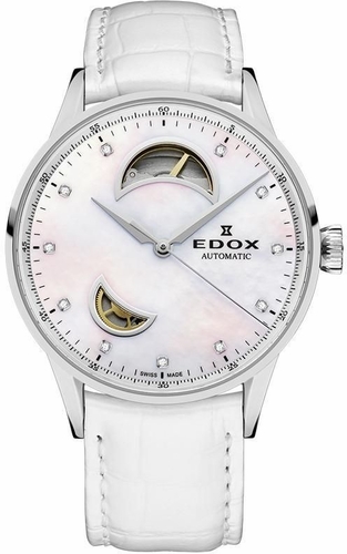 Edox 85019 3A NADN Les Vauberts Open Heart Ladies Automatic Watch