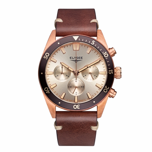Elysee 98015 Bronze Chrono Mens Chronograph Quartz Watch