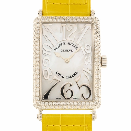 Franck Muller 1002QZRELMOPD(OG)-YELSTRAP Long Island Ladies Quartz Watch