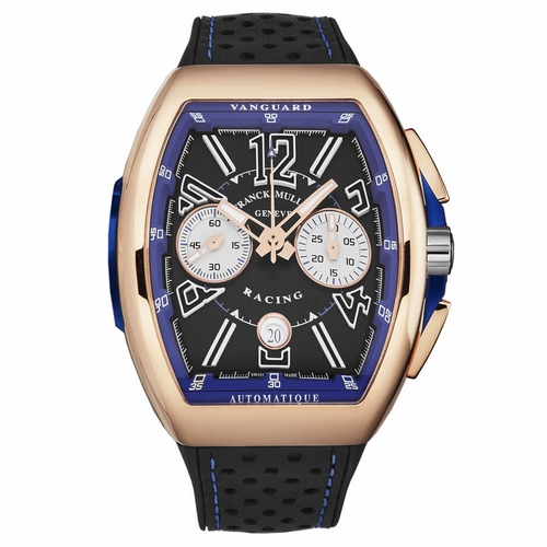 Franck Muller 45CCBLKBLUGLD Vanguard Racing Mens Chronograph Automatic Watch