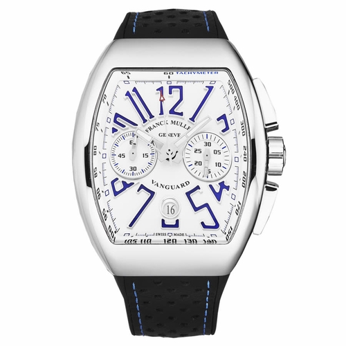 Franck Muller 45CCWHTBLU-1 Vanguard Mens Chronograph Automatic Watch