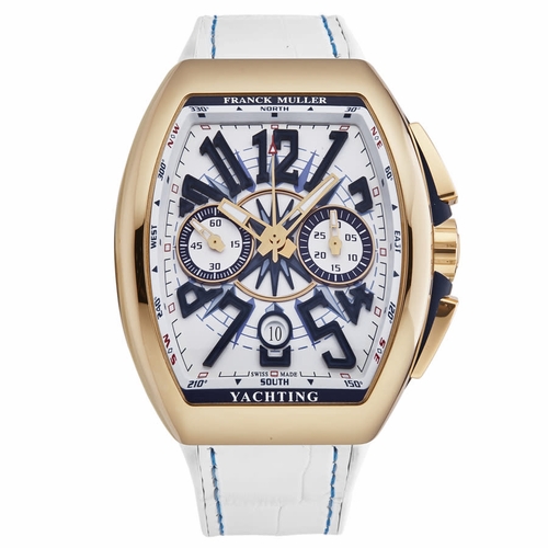 Franck Muller 45CCYACHTGLDWHT Vanguard Yachting Mens Chronograph Automatic Watch