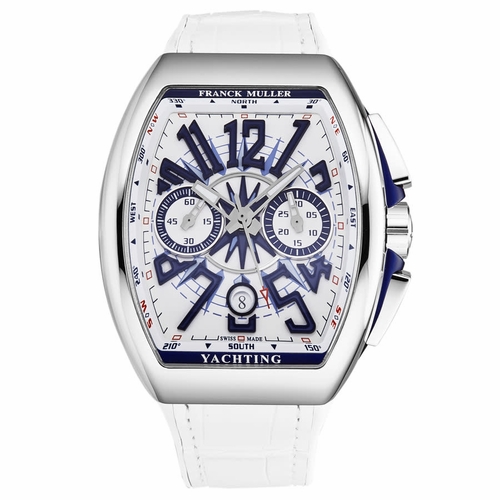 Franck Muller 45CCYACTWHTBLU Vanguard YACHT Mens Chronograph Automatic Watch