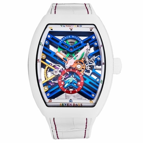 Franck Muller 45S6SQTWHTCOLBU Vanguard Seven Days Skeleton Color Dream Mens Automatic Watch