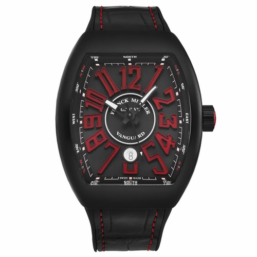 Franck Muller 45SCBLKBLKRED-1 Vanguard Mens Automatic Watch