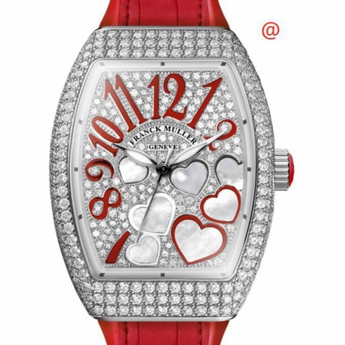 Franck Muller V32HEARTDCDCOMOP(ACRG)-RDSTRAP Vanguard Lady Heart Ladies Quartz Watch
