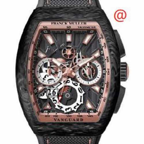 Franck Muller V45CCGDSQTCARBON5N(NRLUM5N5N) Vanguard Grande Date Mens Chronograph Automatic Watch