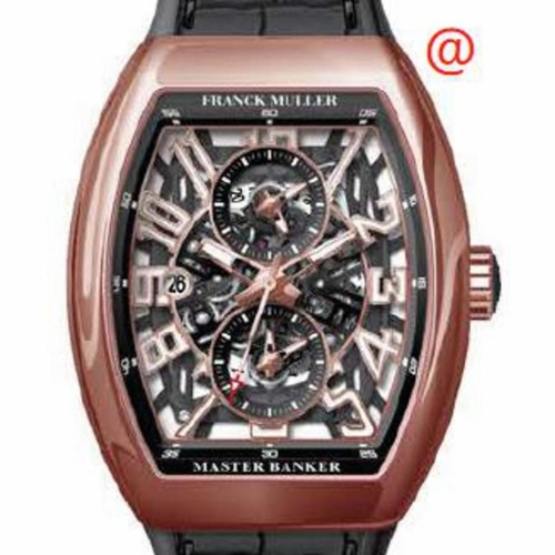 Franck Muller V45MBSCDTSQT5NNR(NRBLC5N) Master Banker Skeleton Mens Chronograph Automatic Watch