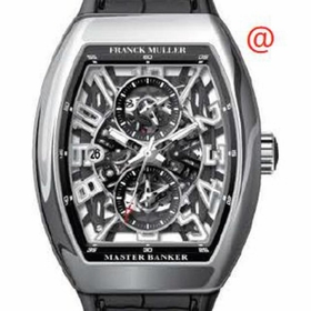 Franck Muller V45MBSCDTSQTACNR(NRBLCAC) Master Banker Skeleton Mens Chronograph Automatic Watch