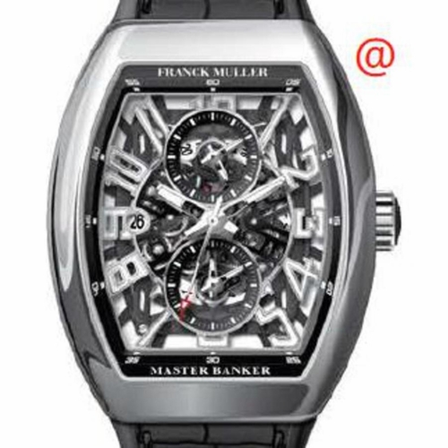 Franck Muller V45MBSCDTSQTACNR(NRBLCAC) Master Banker Skeleton Mens Chronograph Automatic Watch