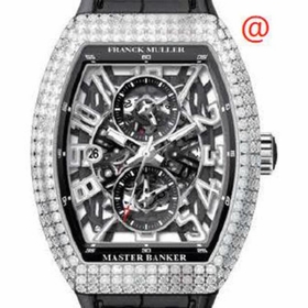 Franck Muller V45MBSCDTSQTDACNR(NRBLCAC) Master Banker Skeleton Mens Chronograph Automatic Watch