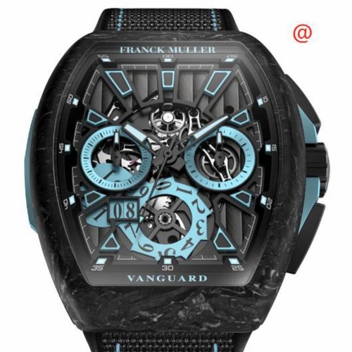 Franck Muller V45RCGCCGDSQTKRY2CARBLNR(BLNR) Krypton Racing Skeleton Mens Chronograph Hand Wind Watch
