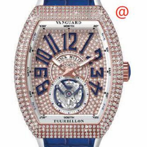 Franck Muller V45TDCD5NBU(DIAMBL5N) Vanguard Tourbillon Mens Hand Wind Watch