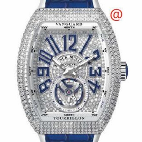 Franck Muller V45TDCDACBU(DIAMBLAC) Vanguard Tourbillon Mens Hand Wind Watch