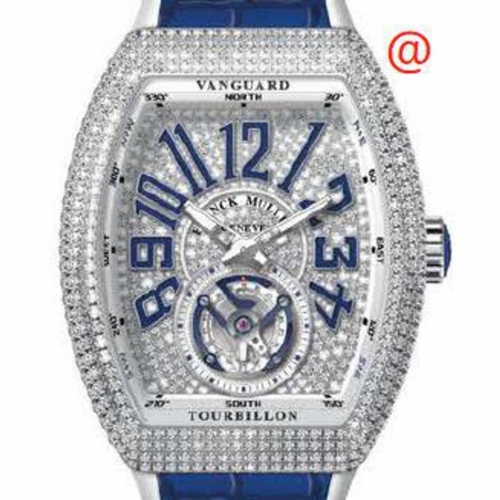 Franck Muller V45TDCDACBU(DIAMBLAC) Vanguard Tourbillon Mens Hand Wind Watch